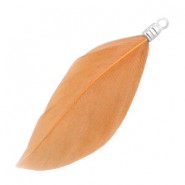 Feder mit Öse ± 3.5cm Apricot brown